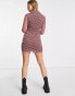 Pimkie mesh long sleeve button down polo detail mini dress in pink