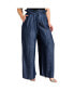 Фото #1 товара Women's Plus Size Tencel Denim Wide Leg Palazzo Pants