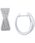 ფოტო #1 პროდუქტის Diamond Crossover Oval Hoop Earrings (1 ct. t.w.) in Sterling Silver, Created for Macy's