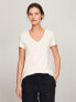 Фото #1 товара Linen Blend V-Neck T-Shirt