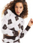 Glamorous – Flauschiger, kurzer Strickpullover mit braunem Argyle-Rautenmuster, Kombiteil