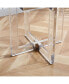 Silver Stainless Steel With Acrylic Frame Clear Glass Top End Table