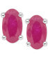 ფოტო #3 პროდუქტის Ruby Oval-Cut Stud Earrings in 14k White Gold (Also in Emerald)