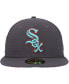 ფოტო #3 პროდუქტის Men's Graphite Chicago White Sox Print Undervisor 59FIFTY Fitted Hat