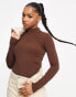 Фото #1 товара JDY roll neck top in chocolate