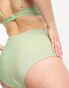 ASOS DESIGN Curve mix and match high waist bikini bottom in sage green