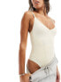 Dorina non padded seamless shaping thong bodysuit in beige