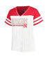 ფოტო #3 პროდუქტის Women's White, Scarlet Nebraska Huskers Plus Size Field Game V-Neck T-shirt