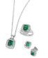 ფოტო #3 პროდუქტის Brasilica by EFFY® Emerald (1-3/8 ct. t.w.) and Diamond (1/2 ct. t.w.) Ring in 14k Yellow Gold or 14k White Gold (Also in Sapphire)
