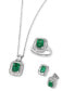 Фото #4 товара Brasilica by EFFY® Emerald (1 ct. t.w.) and Diamond (5/8 ct. t.w.) in 14k Gold or 14k White Gold