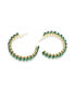 Фото #1 товара Women's Green Embellished Hoop Earrings