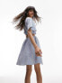 Фото #4 товара Topshop cut out detail mini dress in blue and white stripe