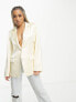 Фото #1 товара NA-KD co-ord satin blazer in off white