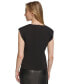 ფოტო #2 პროდუქტის Women's Faux-Leather Cap Sleeve Top