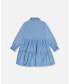 ფოტო #2 პროდუქტის Girl Long Sleeve Chambray Peasant Dress Blue Denim - Child