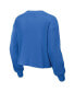 ფოტო #2 პროდუქტის Women's Blue Distressed Los Angeles Chargers Waffle Knit Long Sleeve T-shirt and Shorts Lounge Set