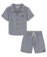 ფოტო #1 პროდუქტის Baby Boys Striped Gauze Shirt and Shorts Set, 2 piece set