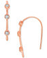 ფოტო #1 პროდუქტის Cubic Zirconia Bezel Threader Earrings in 14k Rose Gold-Plated Sterling Silver
