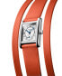 ფოტო #2 პროდუქტის Women's Swiss Mini Dolcevita Orange Three-Row Leather Strap Watch 29mm