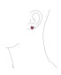Фото #3 товара Romantic Promise Valentine Red CZ Devil Heart Shape Cubic Zirconia Stud Earrings For Women Teens .925 Sterling Silver