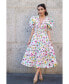 ფოტო #2 პროდუქტის Oliana Floral Smocked Midi Dress