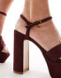 Mango strappy detail chunky platform in burgundy