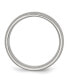 Stainless Steel Polished Brushed Edge 8mm Grooved Band Ring