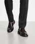 Фото #4 товара Walk London Oliver penny loafers in burgandy hi shine