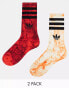 Фото #2 товара adidas Originals 2 pack crew socks in red orange tie dye