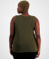 ფოტო #2 პროდუქტის Plus Size V-Neck Sleeveless Tank Top