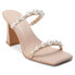 Фото #2 товара COCONUTS by Matisse Bobbie Pearls Block Heels Womens Beige Dress Sandals BOBBIE