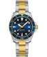 ფოტო #2 პროდუქტის Unisex Swiss Automatic DS Action Diver Two-Tone Stainless Steel Bracelet Watch 38mm