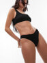Фото #1 товара Topshop mix and match crinkle high leg bikini bottoms in black