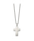 Brushed Black Oxidized Design Edges Cross Pendant Necklace