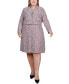 ფოტო #1 პროდუქტის Plus Size Long Sleeve Jacket and Tweed Dress, 2 Piece Set