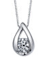 ფოტო #1 პროდუქტის Diamond Teardrop Pendant Necklace (1/5 ct. t.w.) in 14k White Gold or Rose Gold