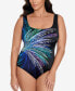 Фото #1 товара Swim Solutions Women's Firework Print One-Piece Swimsuit Multi Size 10