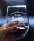 Фото #2 товара When I Think About Books I Touch my Shelf Book Lover Gifts Stem Less Wine Glass, 17 oz