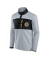 Фото #3 товара Men's Gray, Black Boston Bruins Omni Polar Fleece Quarter-Snap Jacket