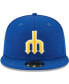 ფოტო #4 პროდუქტის Men's Blue Seattle Mariners Cooperstown Collection Wool 59FIFTY Fitted Hat