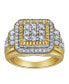 ფოტო #1 პროდუქტის Bigg Boss Natural Certified Diamond 2.04 cttw Round Cut 14k Yellow Gold Statement Ring for Men