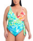 ფოტო #1 პროდუქტის Plus Size Surplice Tied Swimsuit