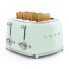 SMEG toaster TSF03PGEU (Pastel Green) - 4 slice(s) - Green - Steel - Buttons - Level - Rotary - 50's Style - China