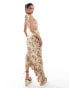 Фото #2 товара ASOS DESIGN asymmetric ruffle hem maxi dress with tie back in tapestry floral print