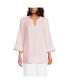 Women's Linen Split Neck Tunic Top