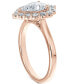 ფოტო #3 პროდუქტის Diamond Pear-Cut Halo Engagement Ring (7/8 ct. t.w.) in 14k Rose Gold