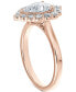 Фото #3 товара Diamond Pear-Cut Halo Engagement Ring (7/8 ct. t.w.) in 14k Rose Gold