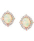 EFFY® Ethiopian Opal (2-7/8 ct. t.w.) & Diamond (1/2 ct. t.w.) Halo Stud Earrings in 14k Rose Gold