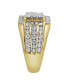 ფოტო #4 პროდუქტის Iced Hammer Natural Certified Diamond 1.55 cttw Round Cut 14k Yellow Gold Statement Ring for Men