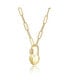 Gigi Girl Kids/Young Teens 14K Gold Plated Cubic Zirconia Lock Charm Necklace